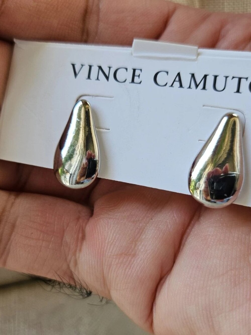 Vince Camuto Women Earrings Silver Tone Drop Shape Fashion Jewelry NWD - Picture 3 of 12